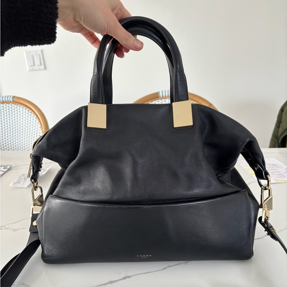 Luana Italian Black Leather Purse